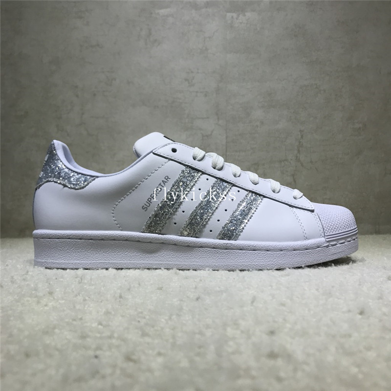 Adidas Superstar White Silver Strips S76923
